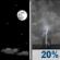 Friday Night: A 20 percent chance of showers and thunderstorms after 1am.  Partly cloudy, with a low around 71. North northeast wind around 5 mph becoming southeast after midnight. 