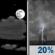 Tuesday Night: A 20 percent chance of showers and thunderstorms after 1am.  Partly cloudy, with a low around 79. East wind around 5 mph becoming calm  in the evening. 