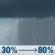 Friday: A chance of showers before 9am, then a chance of showers and thunderstorms between 9am and noon, then showers and possibly a thunderstorm after noon. High near 79. South wind 10 to 20 mph, with gusts as high as 30 mph. Chance of precipitation is 80%. Friday: A chance of showers before 9am, then a chance of showers and thunderstorms between 9am and noon, then showers and possibly a thunderstorm after noon. High near 79. South wind 10 to 20 mph, with gusts as high as 30 mph. Chance of precipitation is 80%.